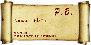 Pandur Bán névjegykártya
